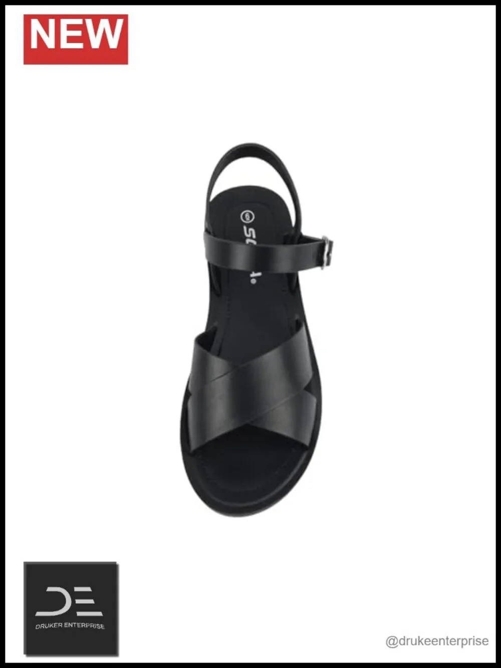 Women Flatform Sandals Ankle Buckle Criss Cross Band Straps Vegan Leather
